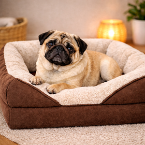 EHEYCIGA orthopädisches Hundebett mit Memory Foam in Grau
