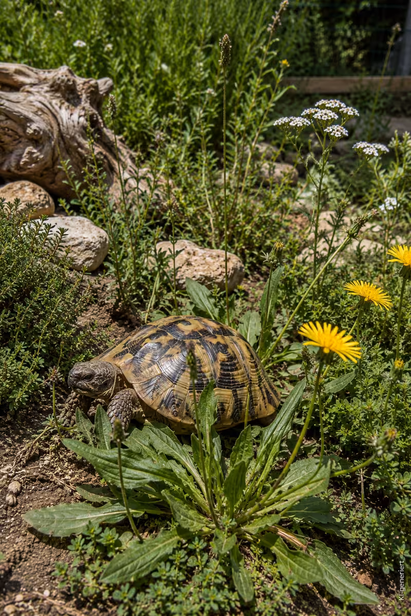 Pflegehandlung oder Umsetzung für: So gestaltest du ein Gehege für griechische Landschildkröten