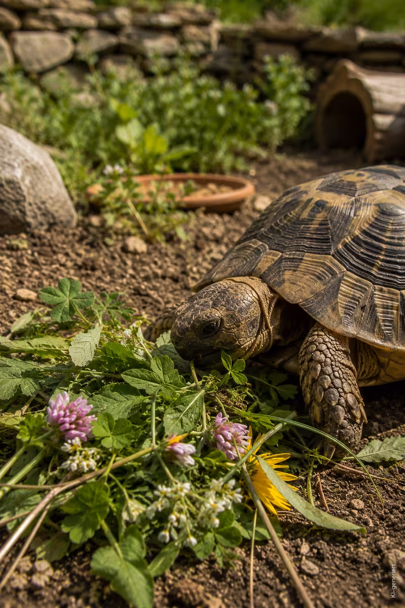 Griechische Landschildkröte: Haltung, Futter und Alter 4 Pflegehandlung oder Umsetzung für: Griechische Landschildkröte: Haltung, Futter und Alter