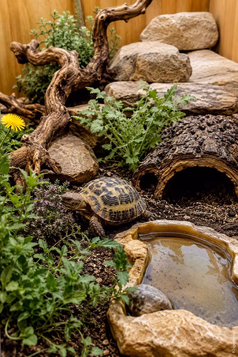 Pflegehandlung oder Umsetzung für: Gehege für Breitrandschildkröten richtig planen und einrichten