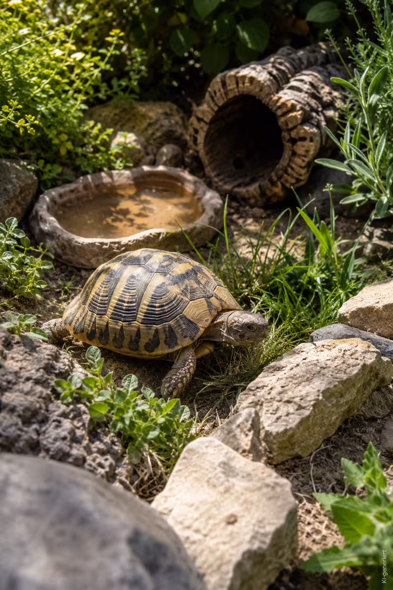 Wie gestalte ich ein Gehege für Maurische Landschildkröten? 4 Pflegehandlung oder Umsetzung für: Wie gestalte ich ein Gehege für Maurische Landschildkröten?
