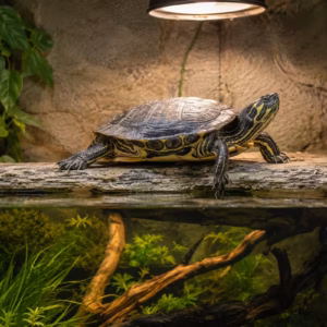 Beitragsbild zum Thema: Gelbwangen Schmuckschildkröte Aquarium: So planst Du es richtig